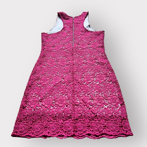 Lovers + Friends Size M Pink Radiant Sleeveless Lace Overlay Shift Mini Dress - Picture 4 of 10